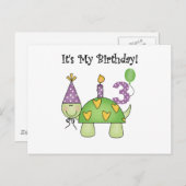 Schildkröte 3. Geburtstag - Hemden und Geschenke Postkarte (Vorne/Hinten)