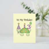 Schildkröte 3. Geburtstag - Hemden und Geschenke Postkarte (Stehend Vorderseite)