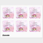 Schildkröte 4. Geburtstag, unter dem Meer Quadratischer Aufkleber (Blatt)