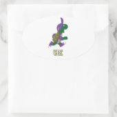 Schildkröte 5K - Lila Ovaler Aufkleber (Tasche)