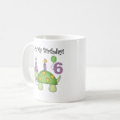 Schildkröte 6. Geburtstag Kaffeetasse (Vorderseite Links)