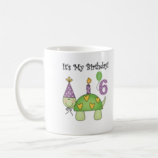 Schildkröte 6. Geburtstag Kaffeetasse (Links)
