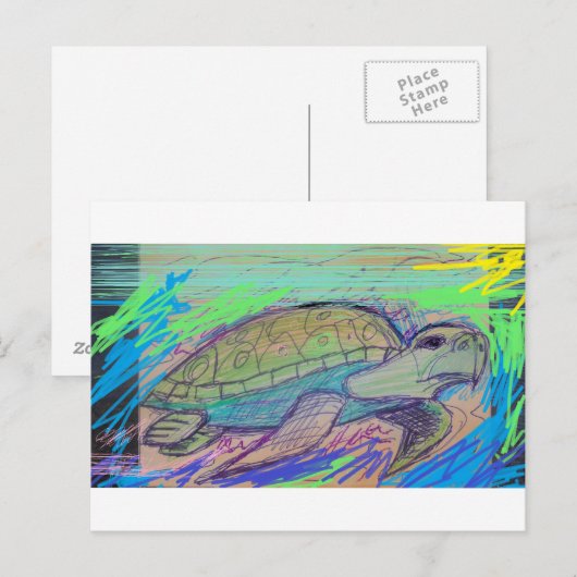 Schildkröte 7 postkarte (Vorne/Hinten)