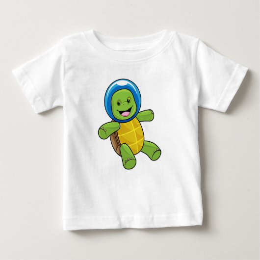 Schildkröte als Astronaut mit Glaskugel Baby T-shirt (Vorderseite)
