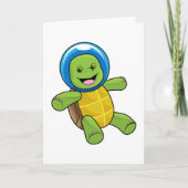 Schildkröte als Astronaut mit Glaskugel Karte (Vorderseite)