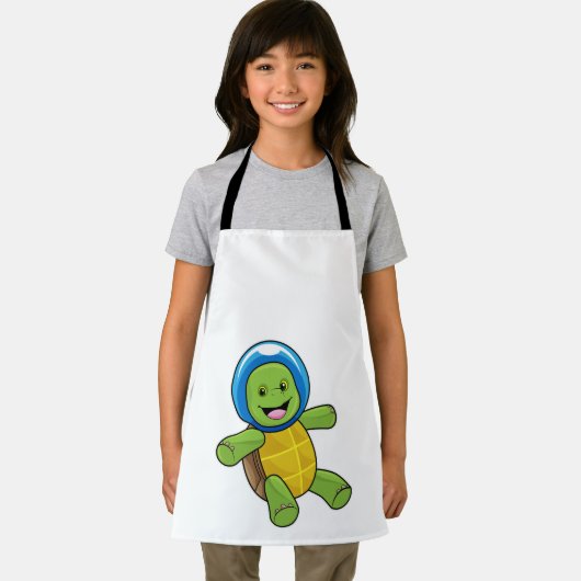 Schildkröte als Astronaut mit Glaskugel Schürze (Insitu)