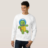 Schildkröte als Astronaut mit Glaskugel Sweatshirt (Vorne ganz)