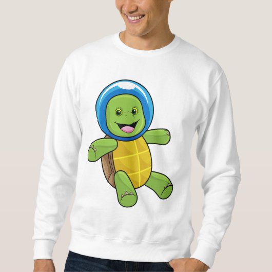 Schildkröte als Astronaut mit Glaskugel Sweatshirt (Vorderseite)