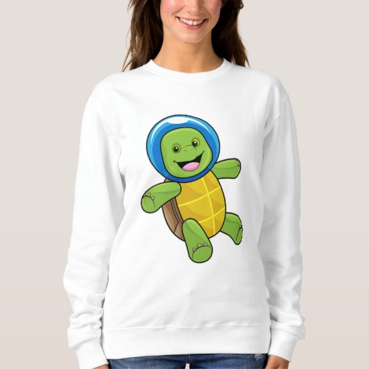 Schildkröte als Astronaut mit Glaskugel Sweatshirt (Vorderseite)