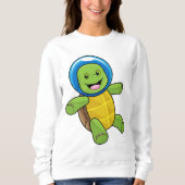 Schildkröte als Astronaut mit Glaskugel Sweatshirt (Vorderseite)