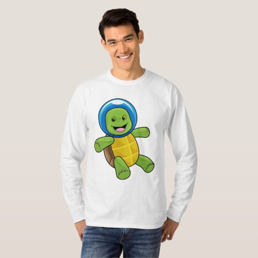 Schildkröte als Astronaut mit Glaskugel T-Shirt (Vorne ganz)