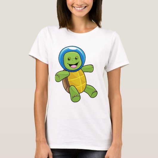 Schildkröte als Astronaut mit Glaskugel T-Shirt (Vorderseite)