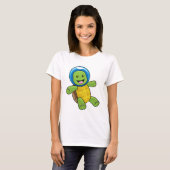 Schildkröte als Astronaut mit Glaskugel T-Shirt (Vorne ganz)