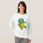 Schildkröte als Astronaut mit Glaskugel T-Shirt (Vorne ganz)