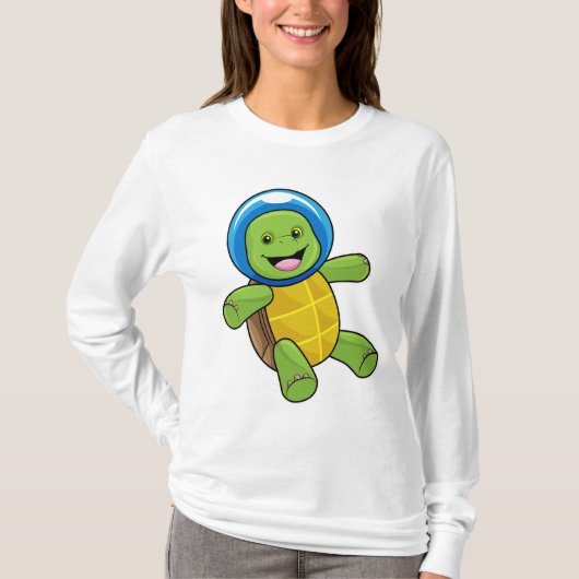 Schildkröte als Astronaut mit Glaskugel T-Shirt (Vorderseite)