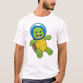 Schildkröte als Astronaut mit Glaskugel T-Shirt (Vorderseite)