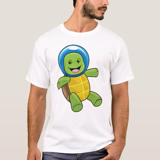 Schildkröte als Astronaut mit Glaskugel T-Shirt (Vorderseite)
