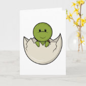 Schildkröte als Baby mit Ei-Muschel Karte (Gelbe Blume)