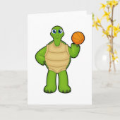 Schildkröte als Basketballspieler mit Basketball Karte (Gelbe Blume)