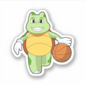 Schildkröte als Basketballspieler mit Basketball.P Aufkleber (Vorderseite)