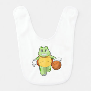Schildkröte als Basketballspieler mit Basketball.P Babylätzchen