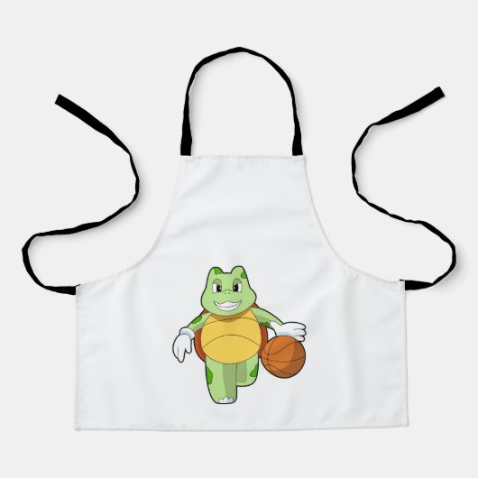 Schildkröte als Basketballspieler mit Basketball.P Schürze (Vorderseite)