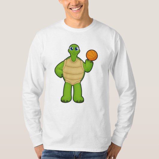 Schildkröte als Basketballspieler mit Basketball T-Shirt (Vorderseite)
