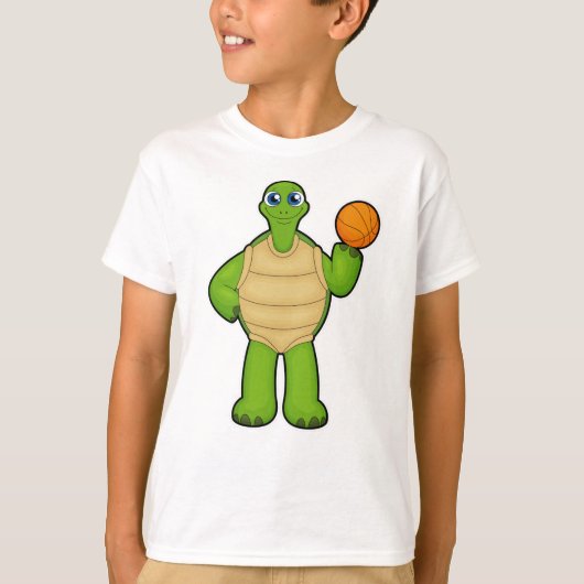 Schildkröte als Basketballspieler mit Basketball T-Shirt (Vorderseite)