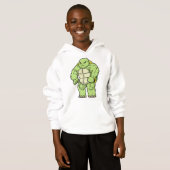 Schildkröte als Bodybuilder mit Sechserpack Hoodie (Vorne ganz)
