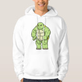 Schildkröte als Bodybuilder mit Sechserpack Hoodie (Vorderseite)