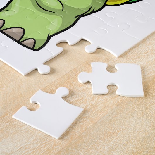 Schildkröte als Bodybuilder mit Sechserpack Puzzle (Seite)