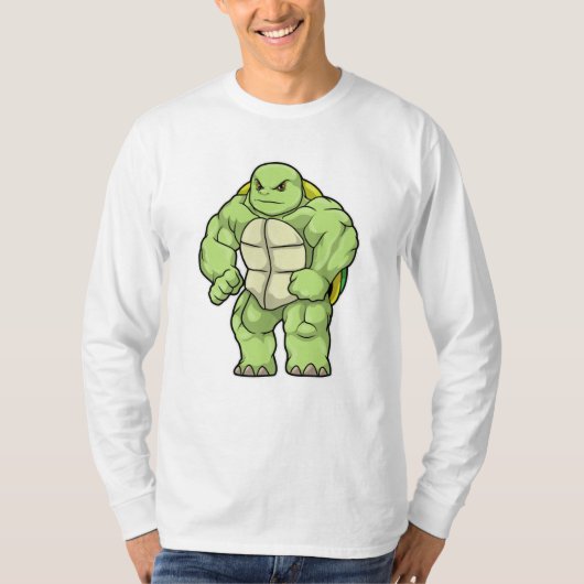 Schildkröte als Bodybuilder mit Sechserpack T-Shirt (Vorderseite)