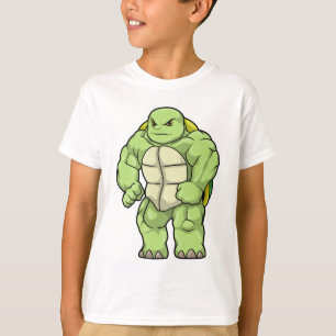 Schildkröte als Bodybuilder mit Sechserpack T-Shirt