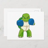 Schildkröte als Boxer mit Boxhandschuhen Postkarte (Vorne/Hinten)