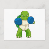 Schildkröte als Boxer mit Boxhandschuhen Postkarte (Vorderseite)