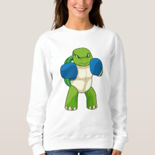 Schildkröte als Boxer mit Boxhandschuhen Sweatshirt