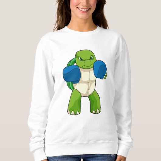 Schildkröte als Boxer mit Boxhandschuhen Sweatshirt (Vorderseite)