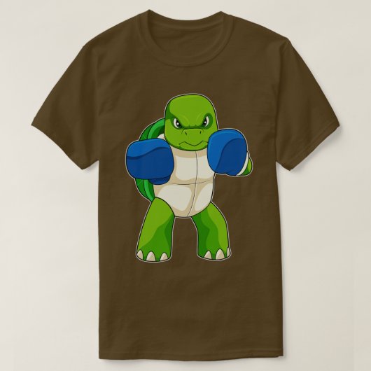 Schildkröte als Boxer mit Boxhandschuhen T-Shirt (Design vorne)
