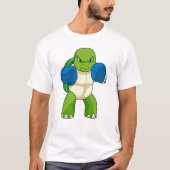 Schildkröte als Boxer mit Boxhandschuhen T-Shirt (Vorderseite)