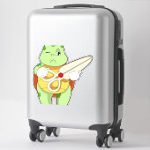 Schildkröte als Friseur mit Schere Aufkleber (Koffer)