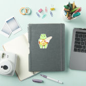 Schildkröte als Friseur mit Schere Aufkleber (iPad Hülle)
