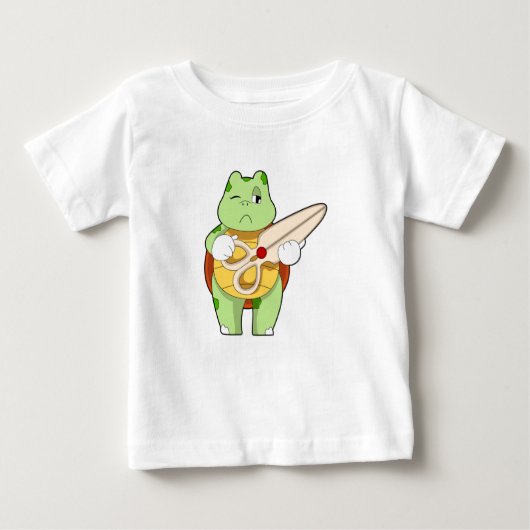 Schildkröte als Friseur mit Schere Baby T-shirt (Vorderseite)