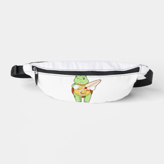 Schildkröte als Friseur mit Schere Bauchtasche (Vorderseite)