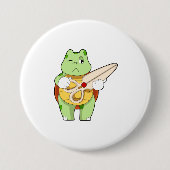 Schildkröte als Friseur mit Schere Button (Vorderseite)