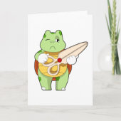 Schildkröte als Friseur mit Schere Karte (Vorderseite)