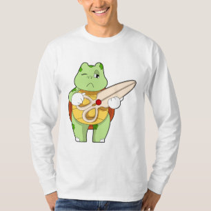 Schildkröte als Friseur mit Schere T-Shirt