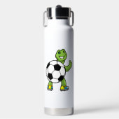 Schildkröte als Fußballspieler mit Fußball Trinkflasche (Vorderseite)