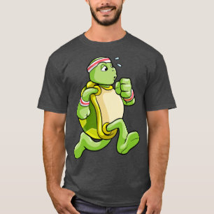 Schildkröte als Jogger mit Schweiß und Kopf T-Shirt