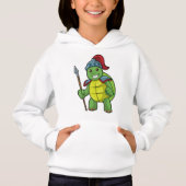 Schildkröte als Krieger mit Spear & Helmet Hoodie (Vorderseite)