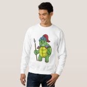 Schildkröte als Krieger mit Spear & Helmet Sweatshirt (Vorne ganz)